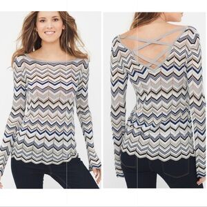 WHBM METALLIC THREAD ZIGZAG SWEATER